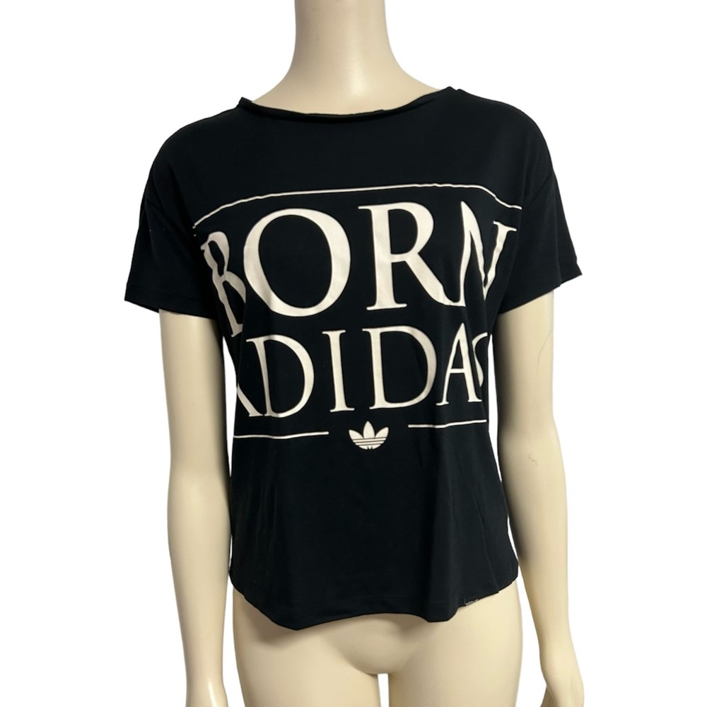 Born Adidas Black White‎ T-shirt Womens XS.